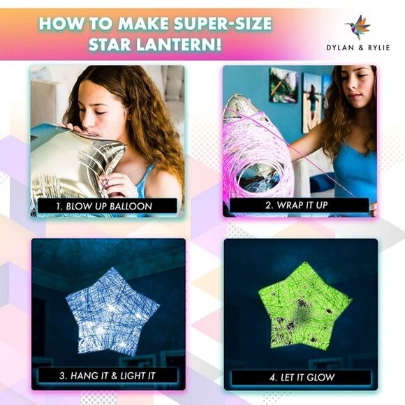 Kids Star String Kit Craft. 3D. LED. Batteries not Included. NIB - Picture 5 of 8